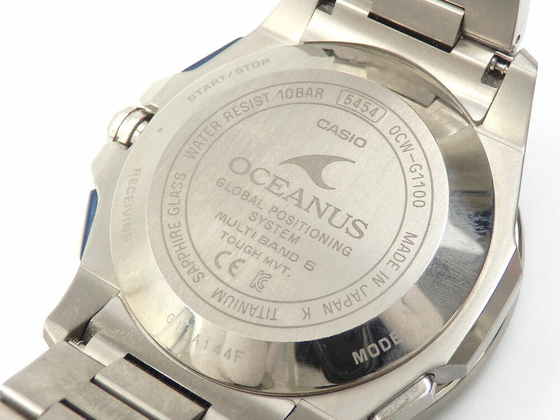 Casio Watch Oceanus Mens Solar Titanium Ceramic OCW-G1100C-7AJF Light Rechargeable Strass Blue World Limited 1500