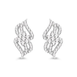 0.68 Carat Genuine White Diamond 14K White Gold Earrings (G-H Color, SI1-SI2 Clarity)