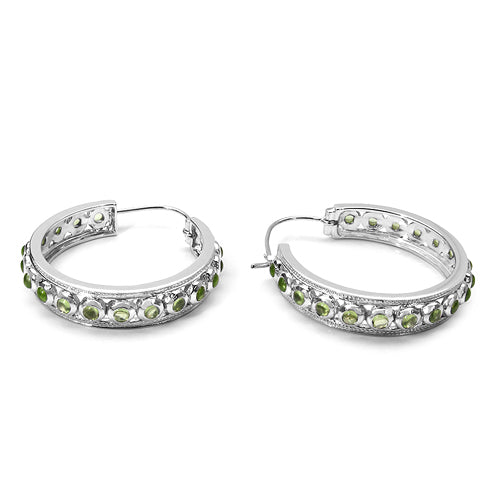 4.32 Carat Genuine Peridot .925 Sterling Silver Earrings