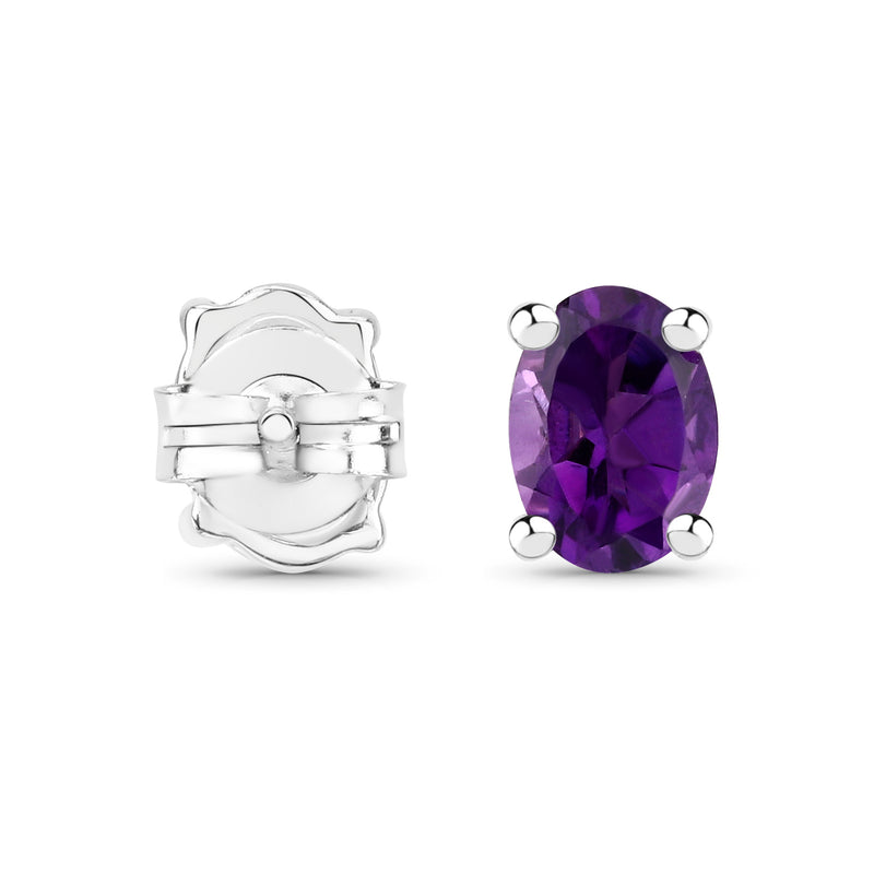 1.60 Carat Genuine Amethyst .925 Sterling Silver Earrings