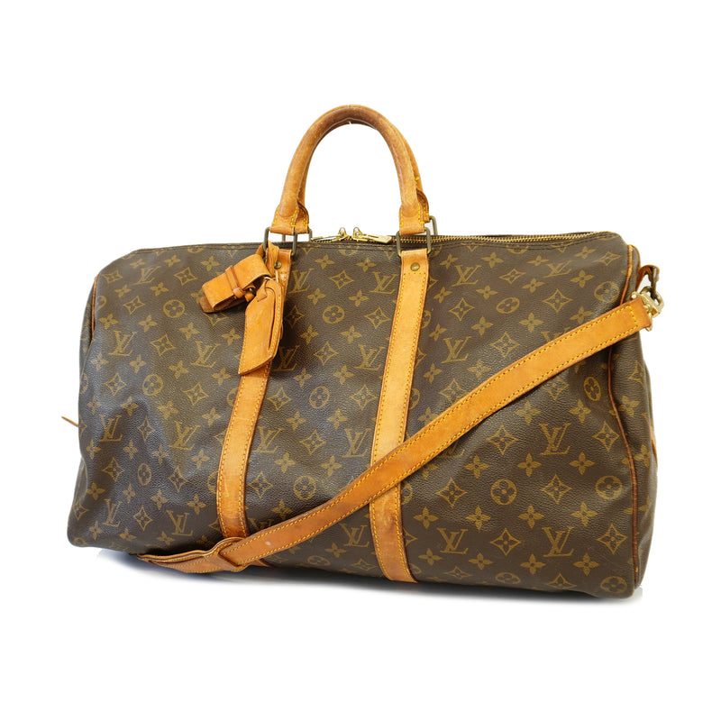 Auth Louis Vuitton Boston Bag Monogram Keepall Bandolier 50 M41416 Unisex
