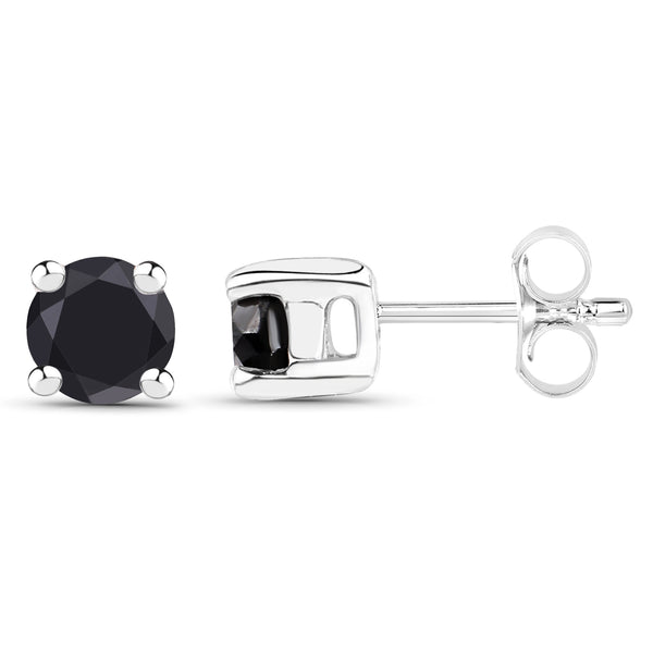 0.20 Carat Genuine Black Diamond .925 Sterling Silver Earrings