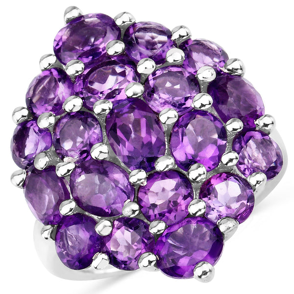 5.44 Carat Genuine Amethyst .925 Sterling Silver Ring