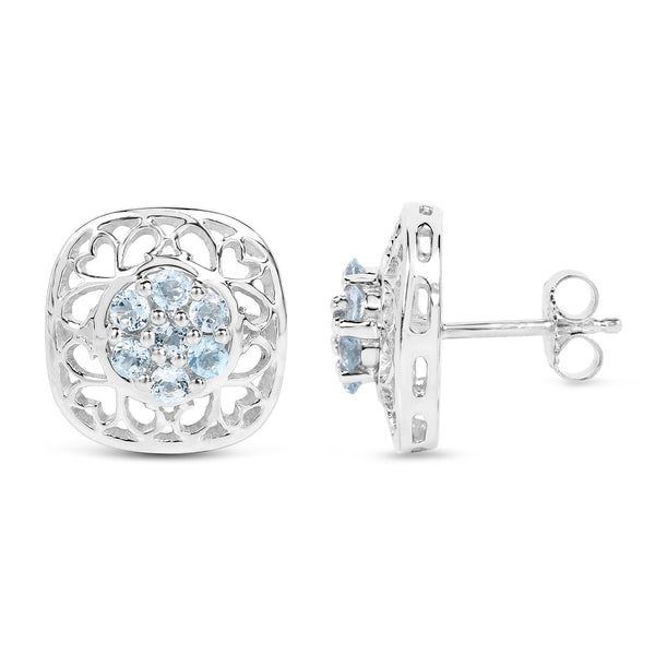 1.06 Carat Genuine Blue Topaz .925 Sterling Silver Earrings