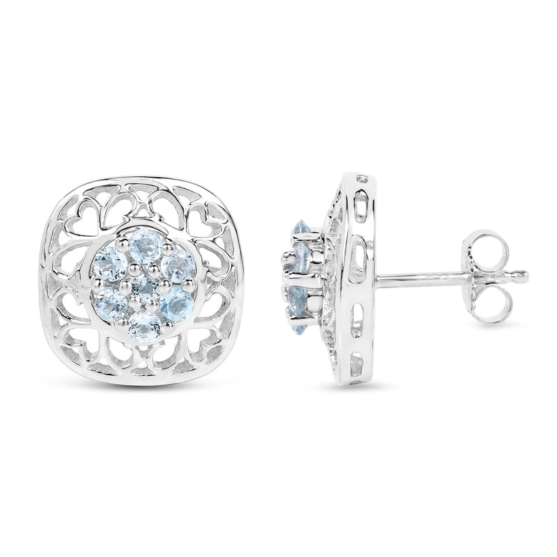 1.06 Carat Genuine Blue Topaz .925 Sterling Silver Earrings