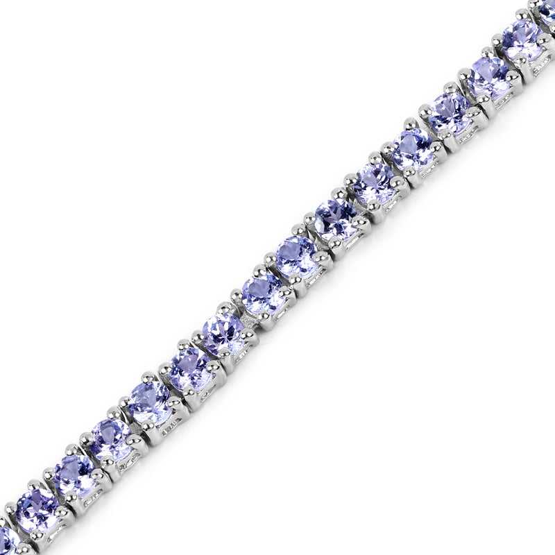 4.34 Carat Genuine Tanzanite .925 Sterling Silver Bracelet