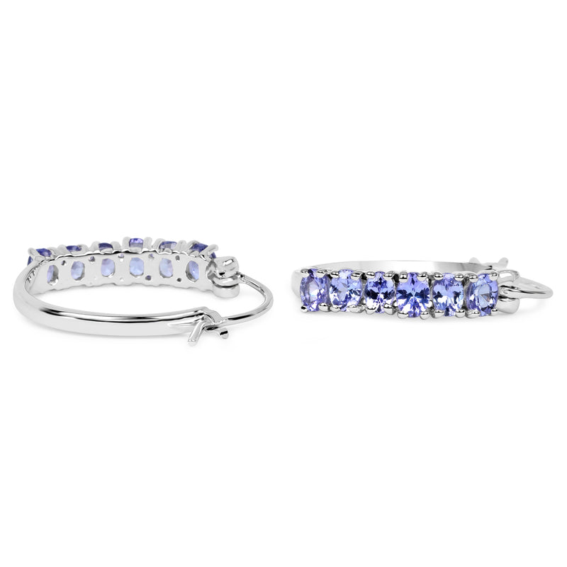 2.04 Carat Genuine Tanzanite .925 Sterling Silver Earrings