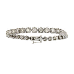 Natural 5.00ct Diamond Tennis Bracelet 10KT White Gold