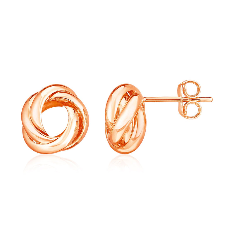 14k Rose Gold Polished Love Knot Earrings