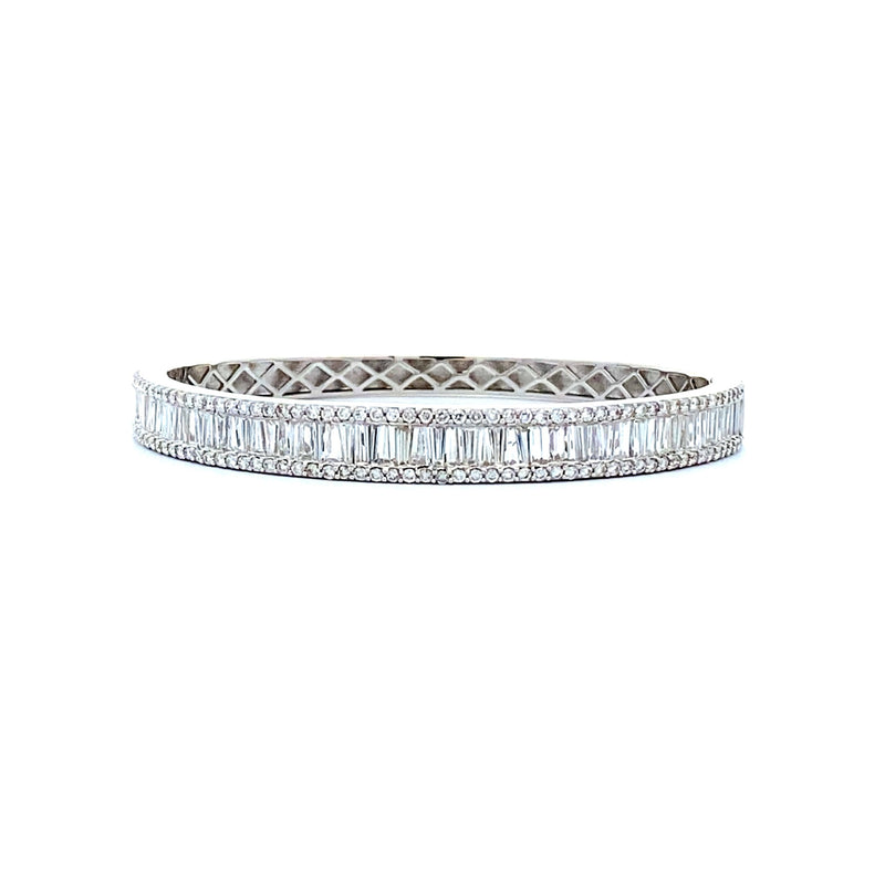 Genuine 4.58ct Diamond Bangle Bracelet 18KT White Gold