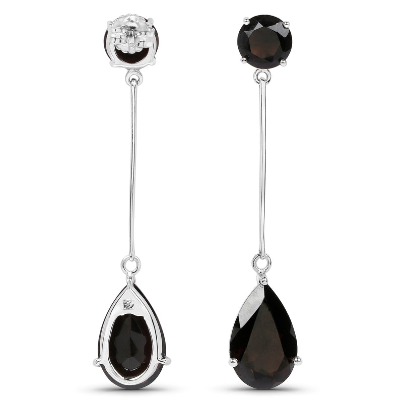 12.06 Carat Genuine Smoky Quartz .925 Sterling Silver Earrings