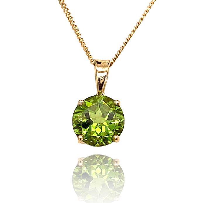 14KY PERIDOT ROUND PENDANT