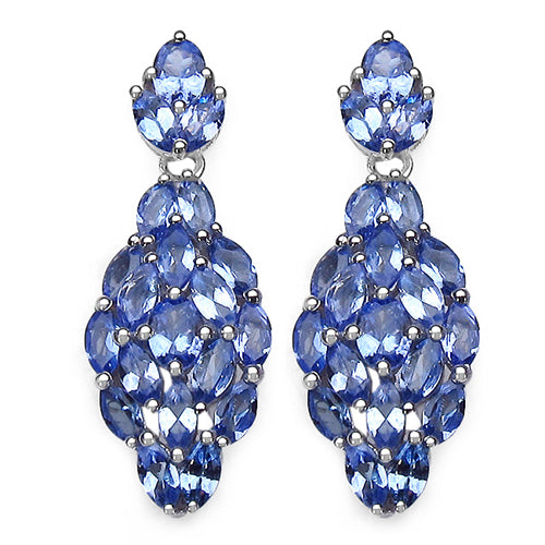 3.56 Carat Genuine Tanzanite .925 Sterling Silver Earrings