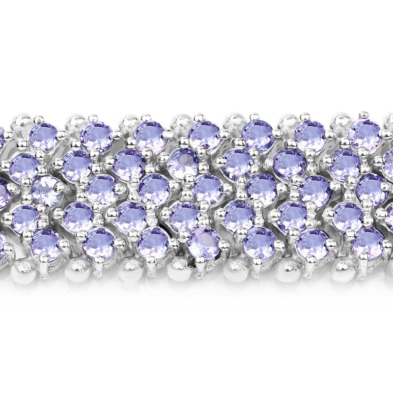 14.70 Carat Genuine Tanzanite .925 Sterling Silver Bracelet