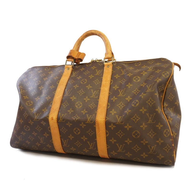 Auth Louis Vuitton Boston Bag Monogram Keepol 50 M41426 Unisex