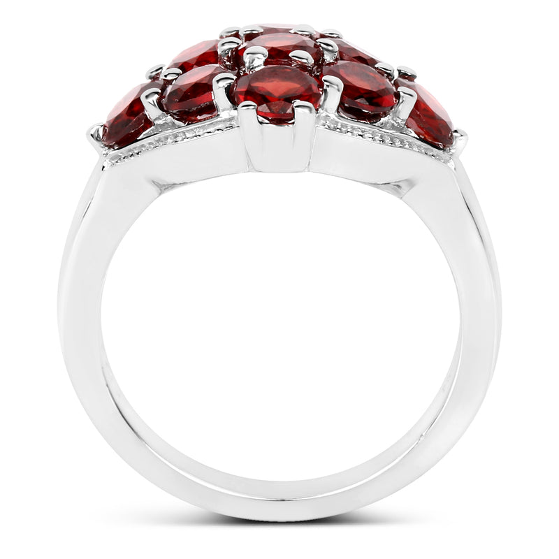 2.88 Carat Genuine  Garnet .925 Sterling Silver Ring