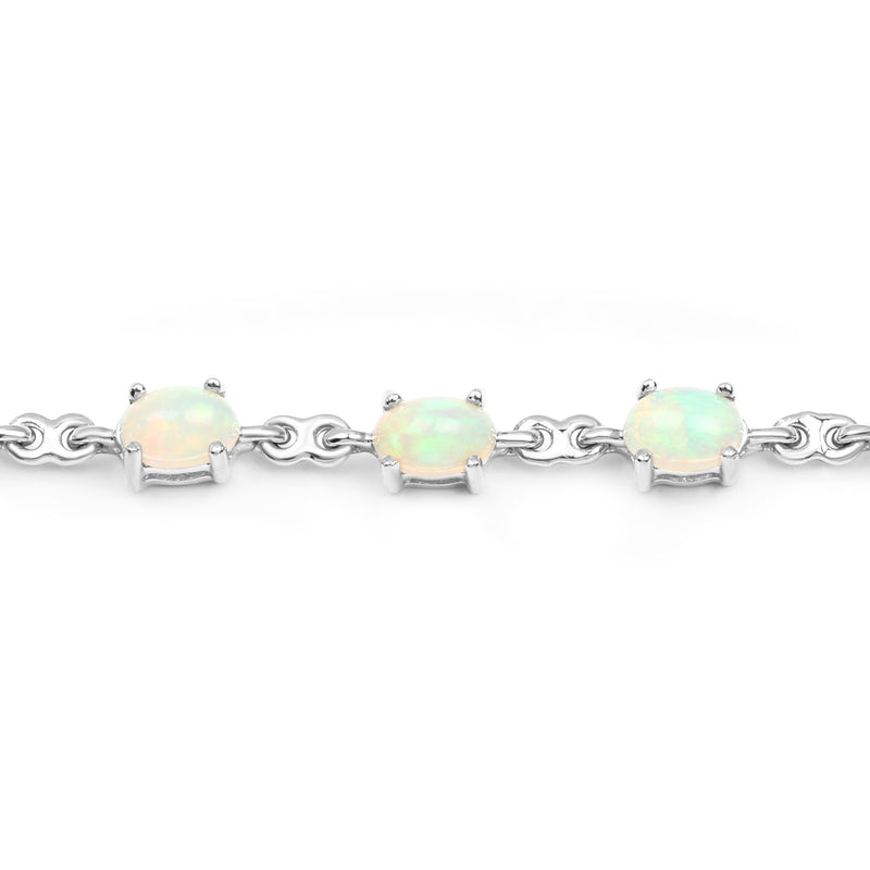 4.05 Carat Genuine Ethiopian Opal .925 Sterling Silver Bracelet