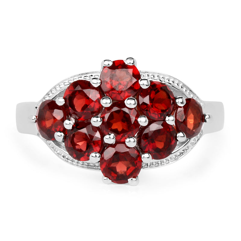 2.88 Carat Genuine  Garnet .925 Sterling Silver Ring