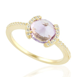 1.92 Natural Amethyst Cocktail Ring 925 Sterling Silver Topaz Jewelry