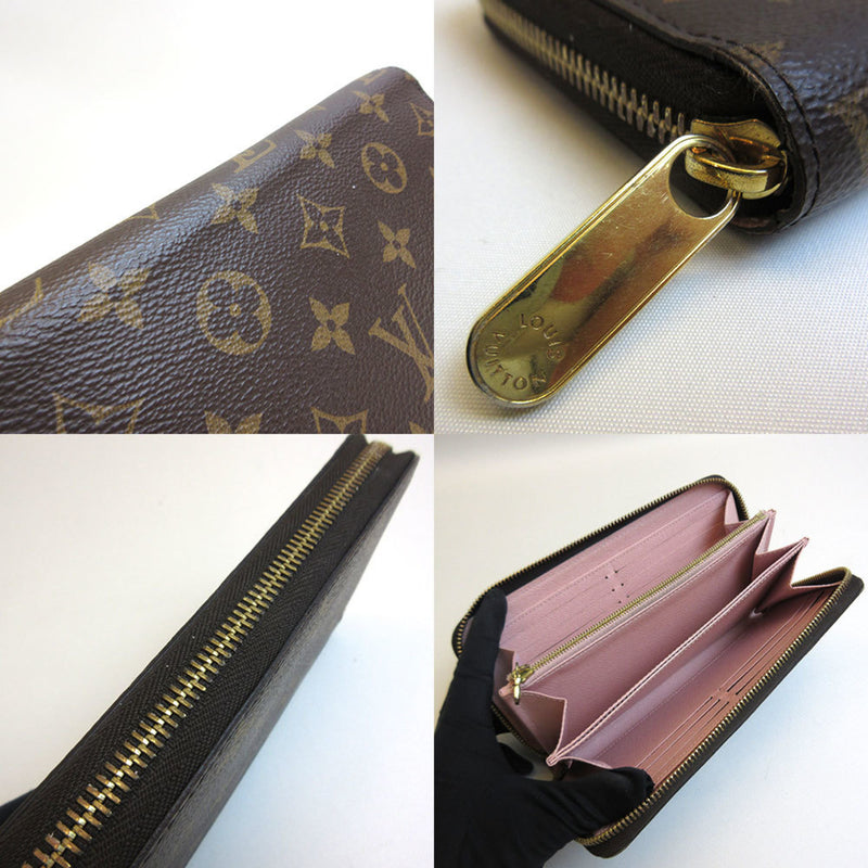 Louis Vuitton Purse Zippy Wallet Round Zipper Rose Ballerine Pink Monogram M41894