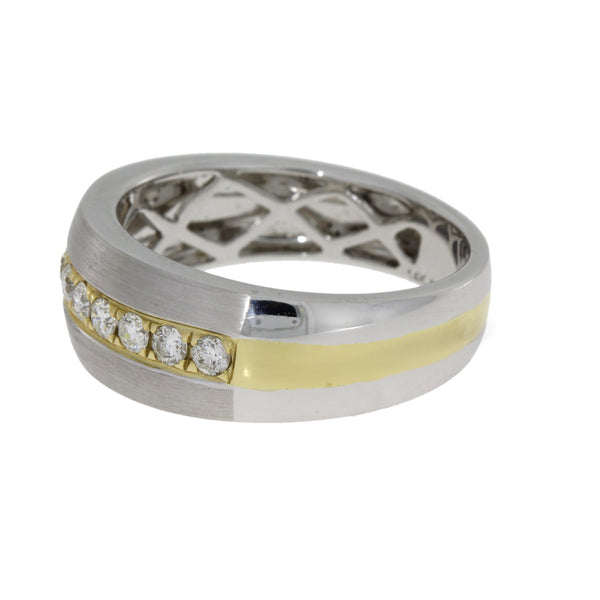 .31ct Diamond Wedding Band Ring 14KT 2 Tone Gold