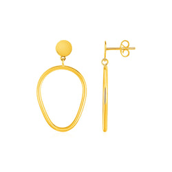 Shiny Pear Shaped Drop Earrings in 14k Yellow Gold