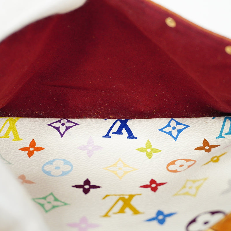 Auth Louis Vuitton Monogram Multicolore Trueville M92663 Womens Handbag Blanc