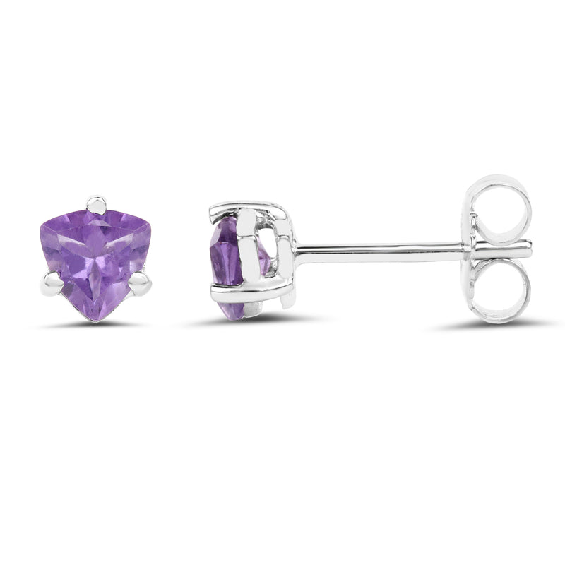 0.80 Carat Genuine Amethyst .925 Sterling Silver Earrings