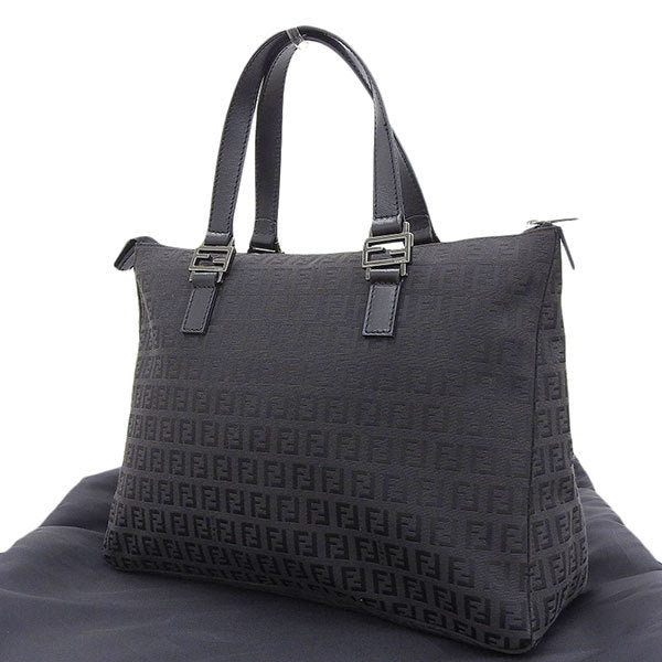Fendi Zucchino Womens Canvas HandbagTote Bag Black