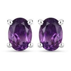 1.56 Carat Genuine Amethyst .925 Sterling Silver Earrings