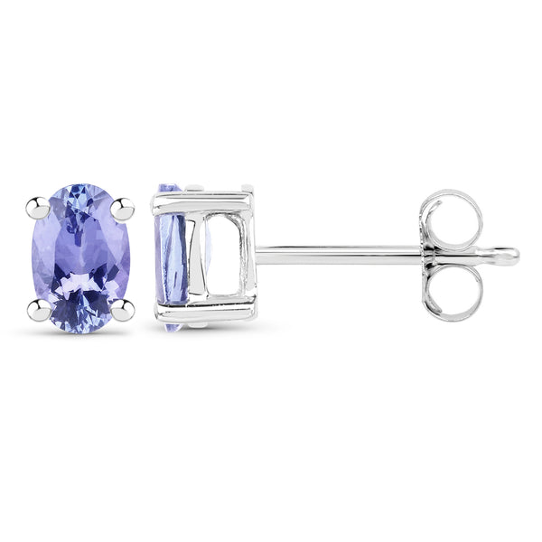 0.88 Carat Genuine Tanzanite .925 Sterling Silver Earrings