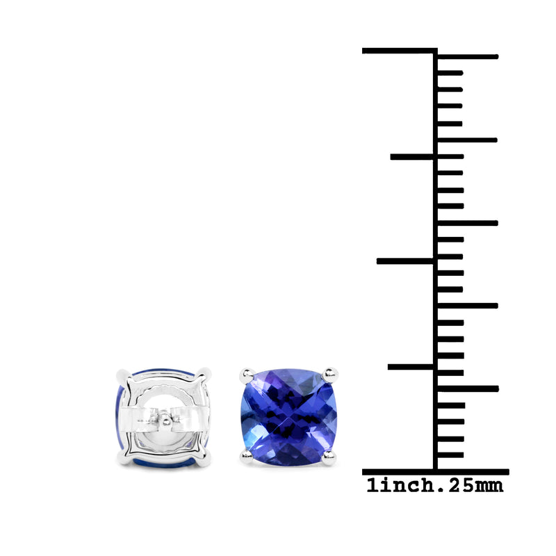 1.90 Carat Genuine Tanzanite 14K White Gold Earrings