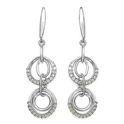 0.50 Carat Genuine White Diamond .925 Sterling Silver Earrings