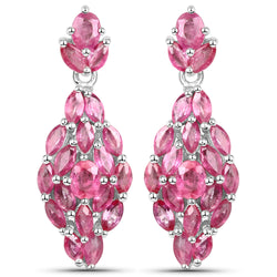 4.12 Carat Genuine Ruby .925 Sterling Silver Earrings