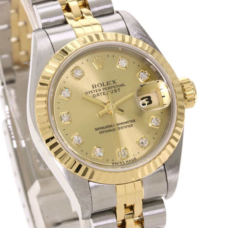 Rolex 69173G Datejust 10P Diamond Watch Stainless Steel / SSxK18YG Ladies ROLEX