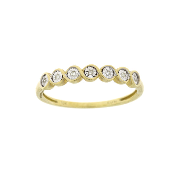 .03ct Diamond Wedding Band Ring 10KT Yellow Gold