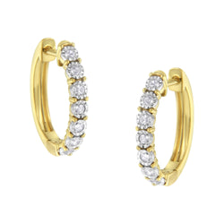 10KT Two-Toned Gold Diamond Hoop Earring (1/4 cttw, J-K Color, I2-I3 Clarity)