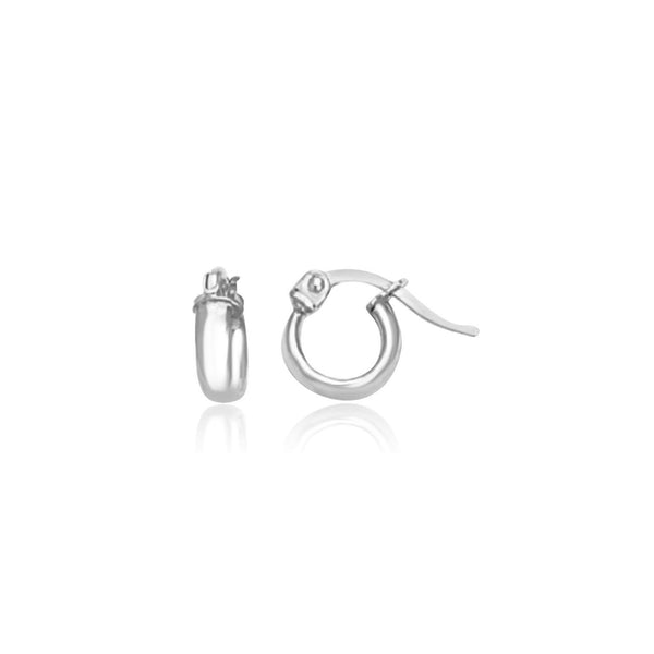 Small Hoop Earrings in 14k White Gold