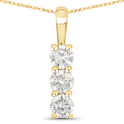 0.75 Carat Genuine Lab Grown Diamond 14K Yellow Gold Pendant