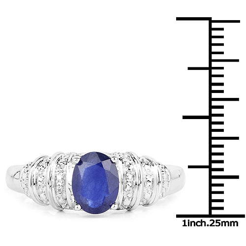 1.40 Carat Genuine Kyanite .925 Sterling Silver Ring