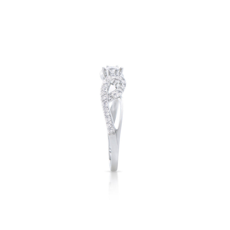 0.44 CTS TW CERTIFIED DIAMONDS 14K WHITE GOLD DESIGNER RING SIZE 7.5