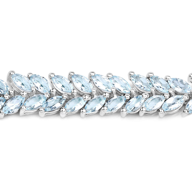 15.04 Carat Genuine Blue Topaz .925 Sterling Silver Bracelet