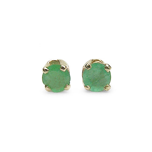 0.20 Carat Genuine Emerald 10K Yellow Gold Earrings