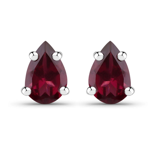 0.90 Carat Genuine Rhodolite .925 Sterling Silver Earrings