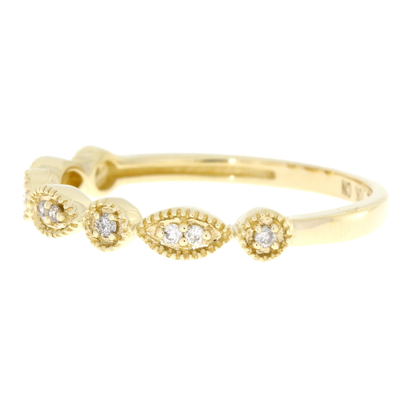 .07ct Diamond Wedding Band Ring 10KT Yellow Gold