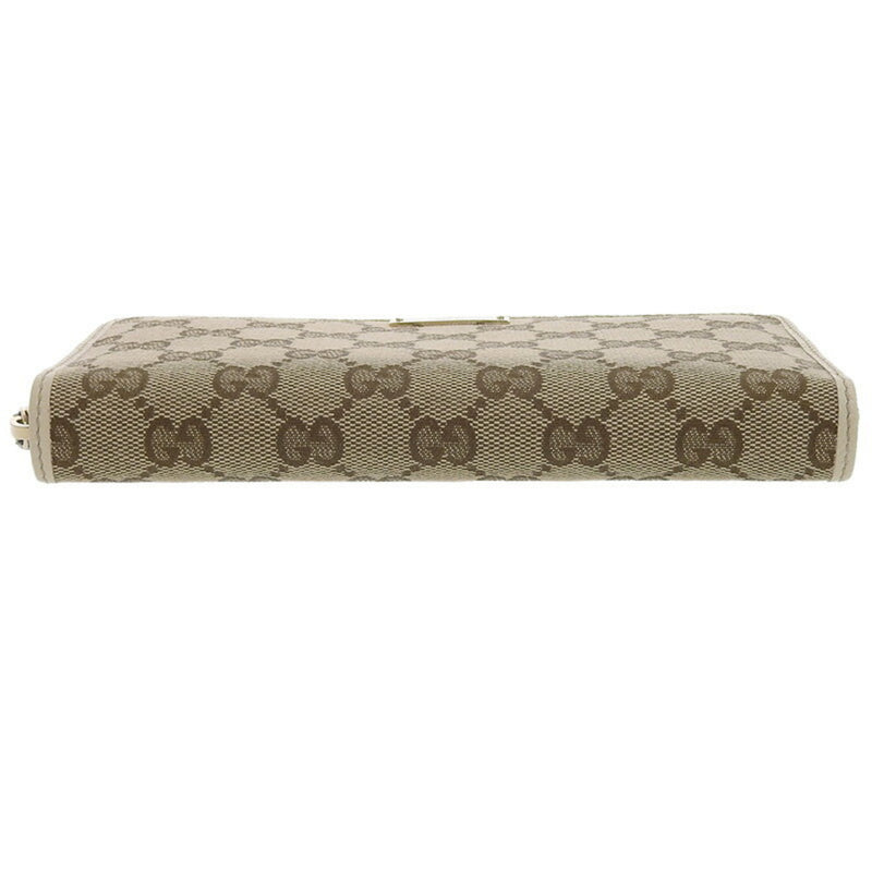 Gucci GUCCI wallet ladies long GG canvas 307980 brown ivory round