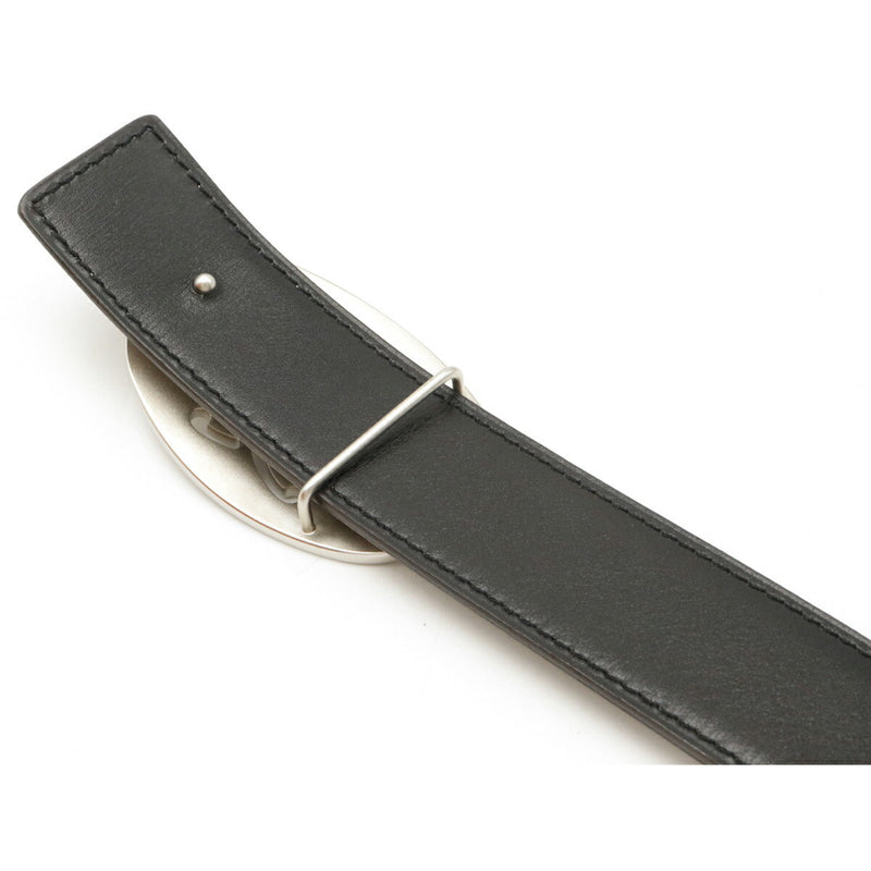 Hermes belt double H reversible leather etup greige black # 90 M
