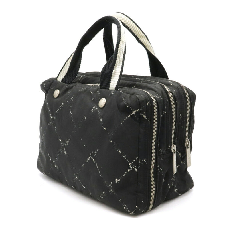 CHANEL Old Travel Line Handbag Tote Bag Nylon Vinyl Black