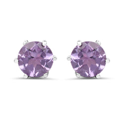 0.48 Carat Genuine Amethyst .925 Sterling Silver Earrings