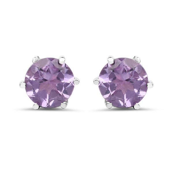 0.48 Carat Genuine Amethyst .925 Sterling Silver Earrings